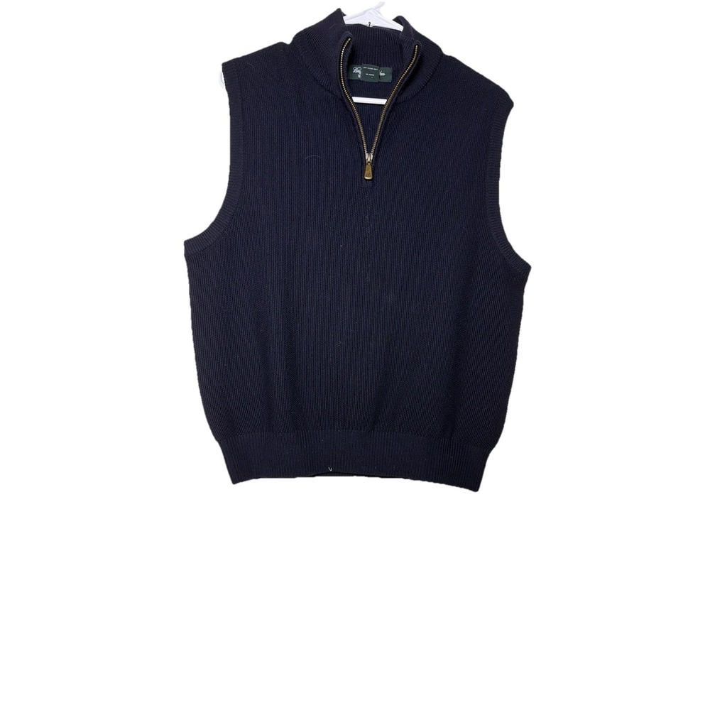 Brooks Brothers Wool Navy Vest S Zipper Preppy Layering Coastal Office Core